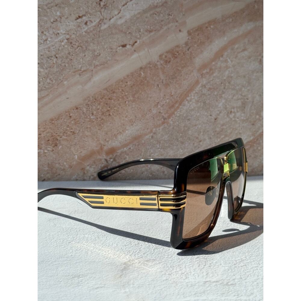 NEW Gucci GG0900S Havana Brown Oversized Aviator Sunglasses $650 - Picture 7 of 10